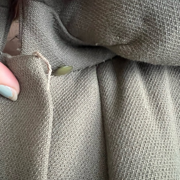 Vintage Jackie O green wool coat with fur collar - Picture 6 of 11